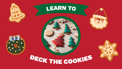 Christmas cookies with red and green accents