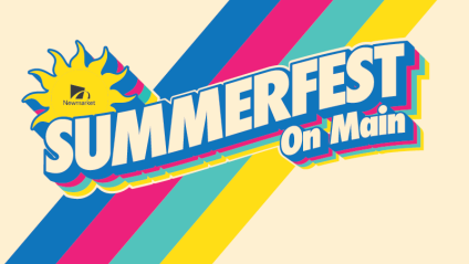 Summerfest logo with colorful stripes and a sun graphic.