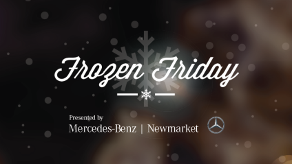 Frozen Friday event graphic with snowflake