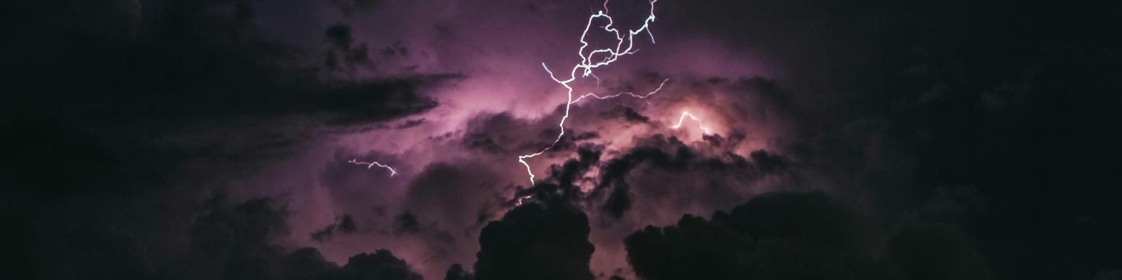 Lightning Strike in the sky at night