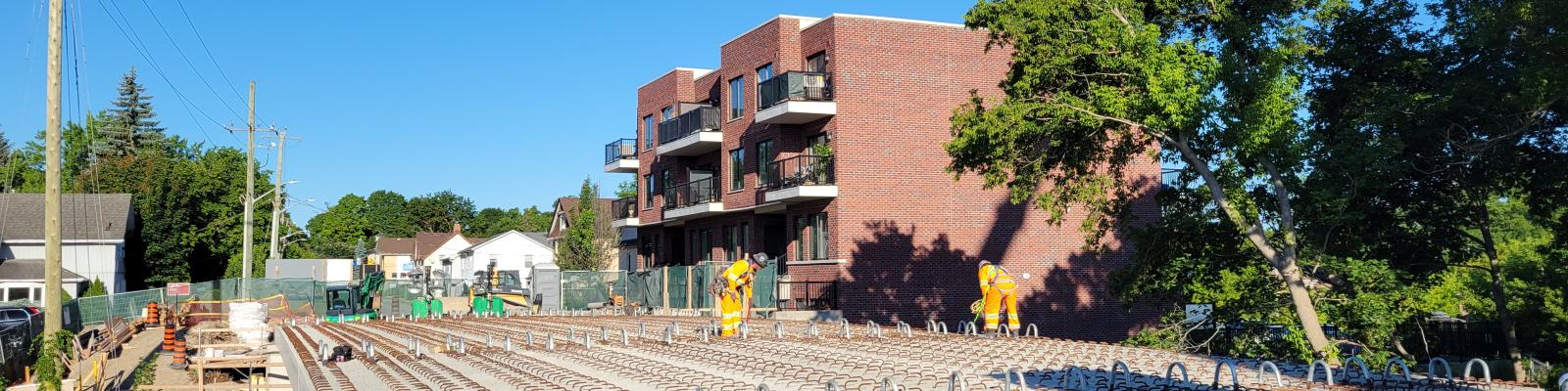 Construction on top of a bridge