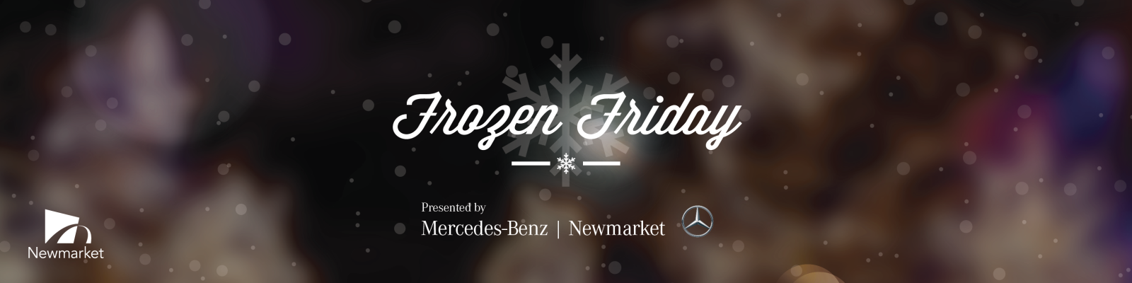 Frozen Friday event graphic with snowflake