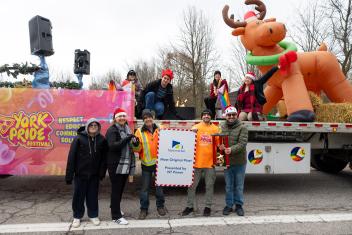 Christmas Float with decor with pink accents