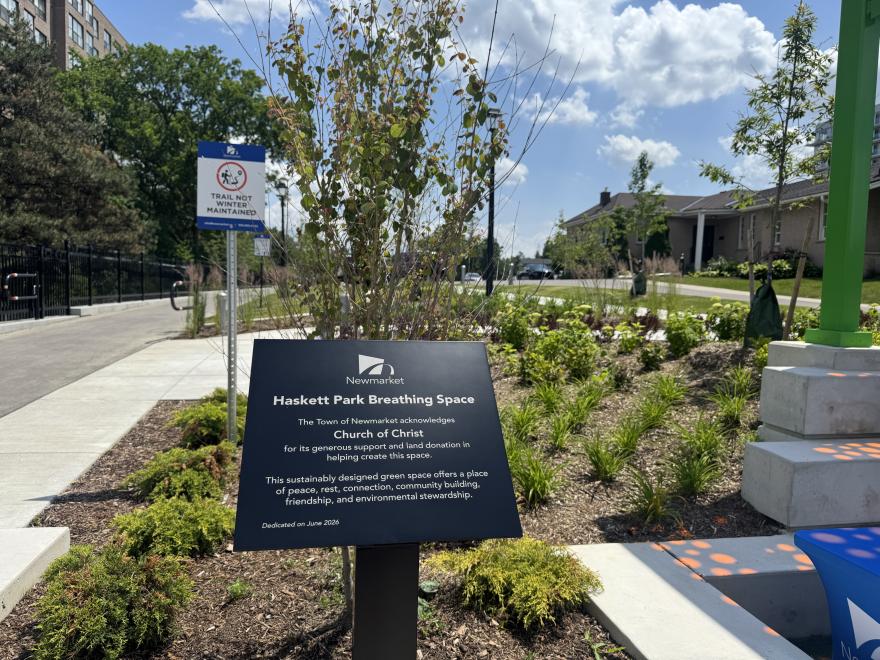 Haskett Park Breathing Space Plaque