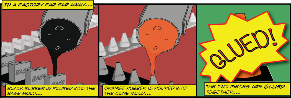 Black and orange paint pouring onto game pieces. Bright "GLUED!" text.