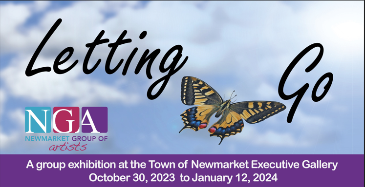 Letting Go exhibition banner with a butterfly and NGA logo.