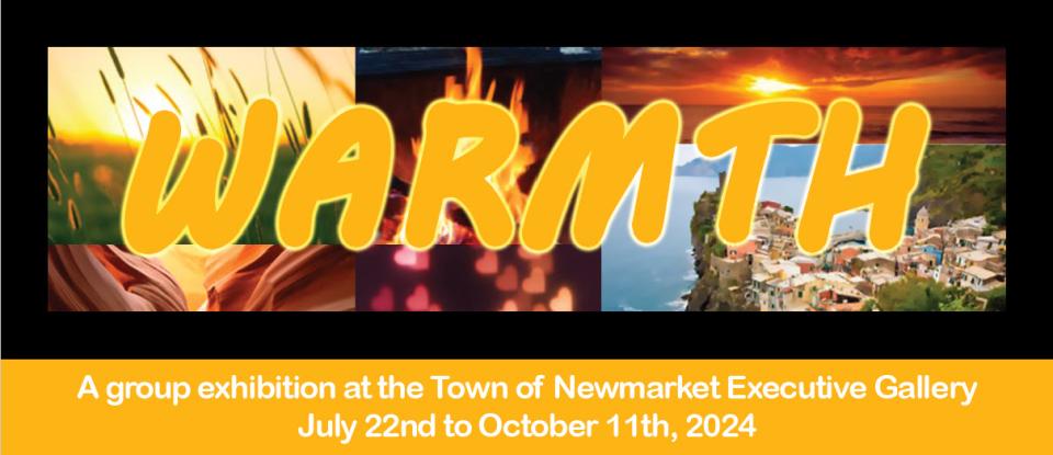 WARMTH in bold letters with sunset and nature scenes.