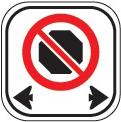 No stopping sign with arrows pointing left and right.