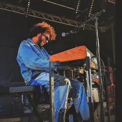 Musician playing keyboard