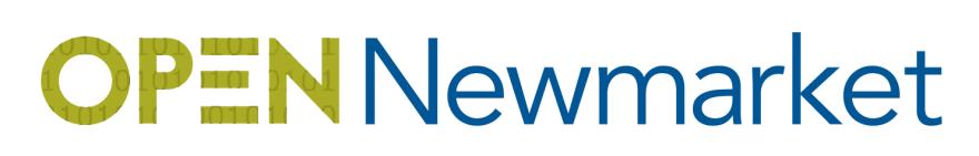 OPEN Newmarket logo, green and blue text.