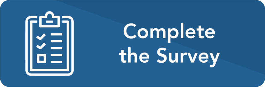 Survey icon with a checklist on a blue background.